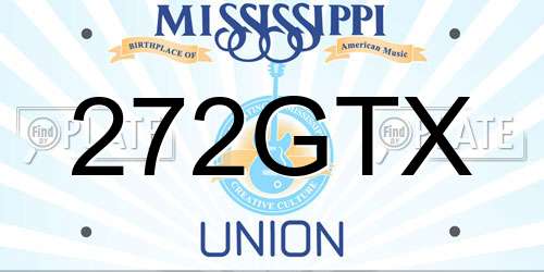272GTX Mississippi License Plate