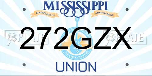 272GZX Mississippi License Plate