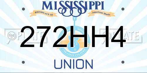 272HH4 Mississippi License Plate
