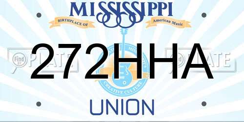 272HHA Mississippi License Plate