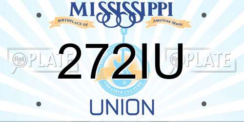 272IU Mississippi License Plate