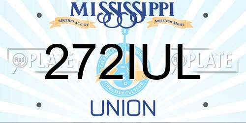 272IUL Mississippi License Plate