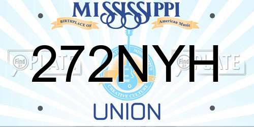 272NYH Mississippi License Plate