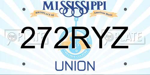 272RYZ Mississippi License Plate