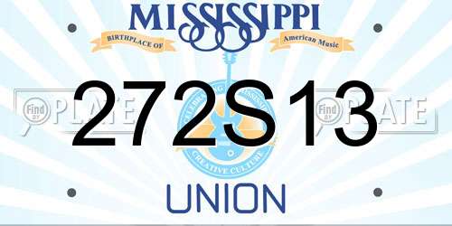 272S13 Mississippi License Plate