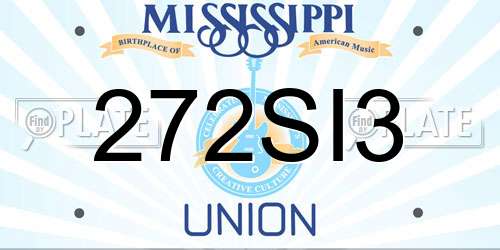 272SI3 Mississippi License Plate