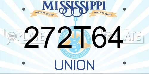 272T64 Mississippi License Plate