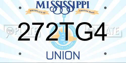 272TG4 Mississippi License Plate