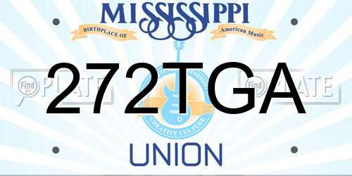 272TGA Mississippi License Plate