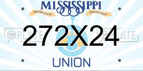 272X24 Mississippi License Plate