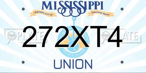 272XT4 Mississippi License Plate
