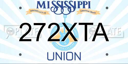 272XTA Mississippi License Plate