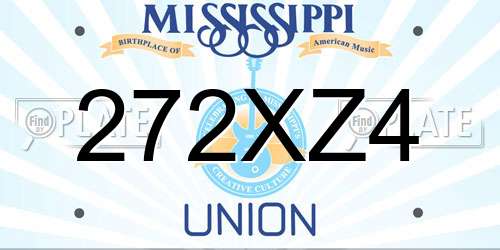 272XZ4 Mississippi License Plate