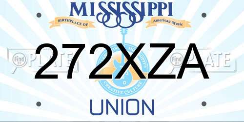 272XZA Mississippi License Plate
