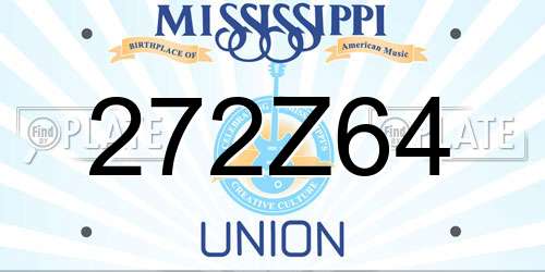272Z64 Mississippi License Plate