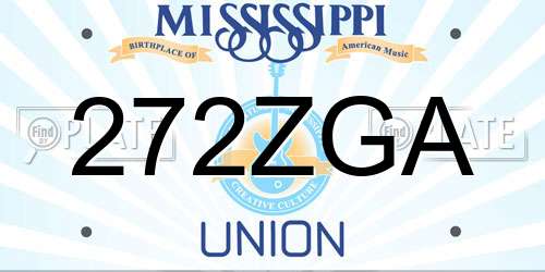 272ZGA Mississippi License Plate