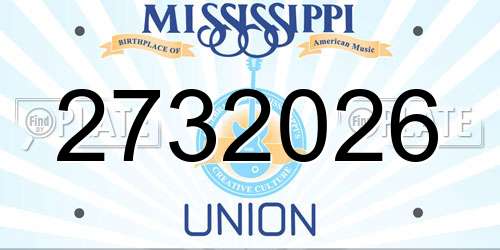 2732026 Mississippi License Plate