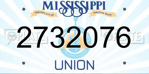 2732076 Mississippi License Plate