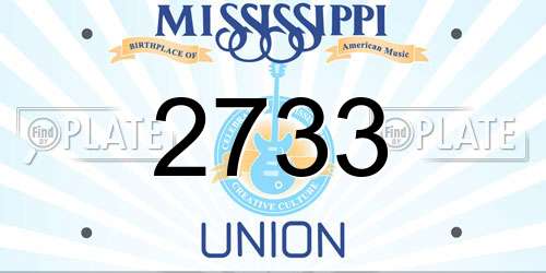 2733 Mississippi License Plate