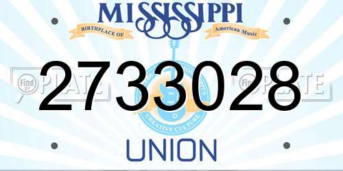 2733028 Mississippi License Plate