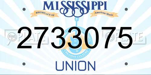 2733075 Mississippi License Plate
