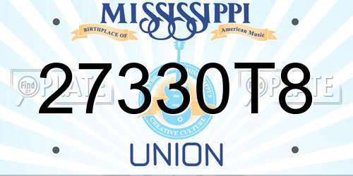 27330T8 Mississippi License Plate