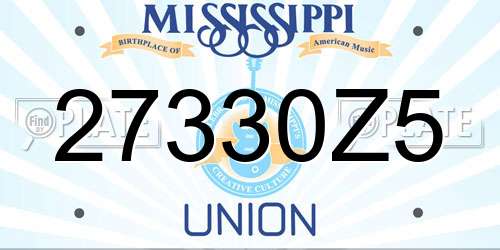 27330Z5 Mississippi License Plate