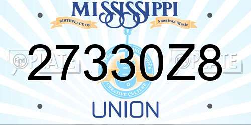 27330Z8 Mississippi License Plate