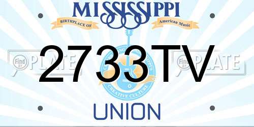 2733TV Mississippi License Plate