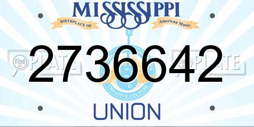 2736642 Mississippi License Plate