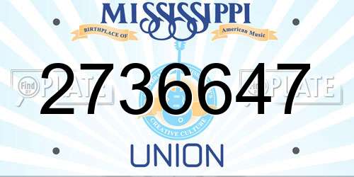 2736647 Mississippi License Plate