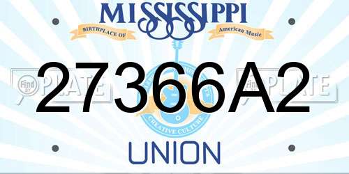 27366A2 Mississippi License Plate