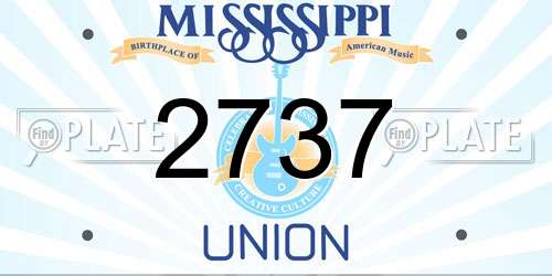 2737 Mississippi License Plate