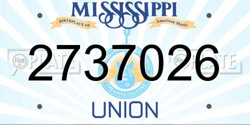 2737026 Mississippi License Plate