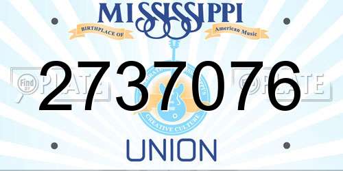2737076 Mississippi License Plate