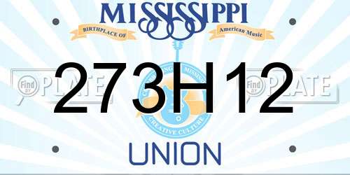 273H12 Mississippi License Plate