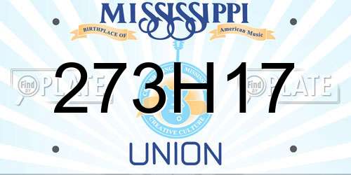 273H17 Mississippi License Plate