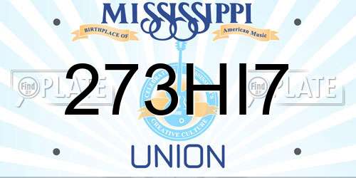273HI7 Mississippi License Plate