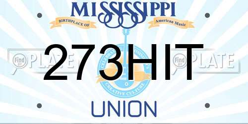 273HIT Mississippi License Plate