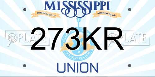 273KR Mississippi License Plate