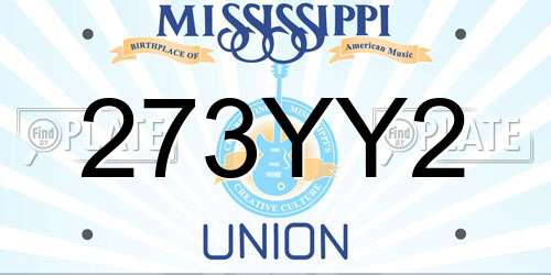 273YY2 Mississippi License Plate