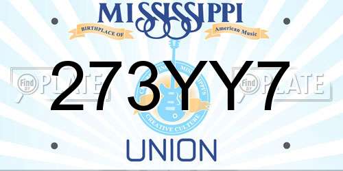 273YY7 Mississippi License Plate