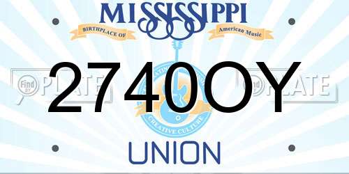 2740OY Mississippi License Plate