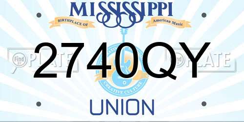2740QY Mississippi License Plate