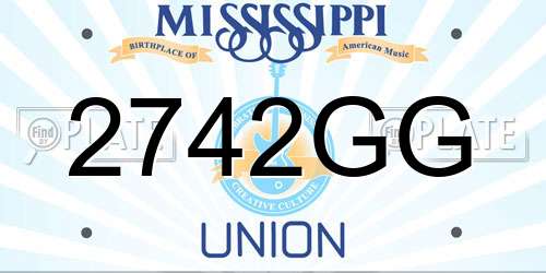 2742GG Mississippi License Plate