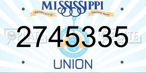 2745335 Mississippi License Plate