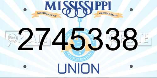 2745338 Mississippi License Plate