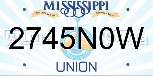 2745N0W Mississippi License Plate