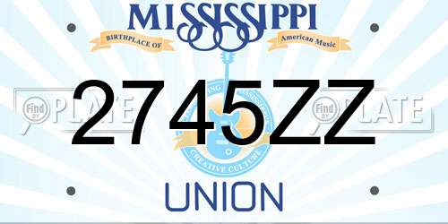 2745ZZ Mississippi License Plate