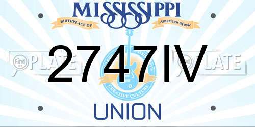 2747IV Mississippi License Plate